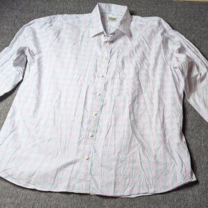 Vintage Gitman Bros XL Green Pink Long Sleeve Button Down Cotton Shirt USA Made